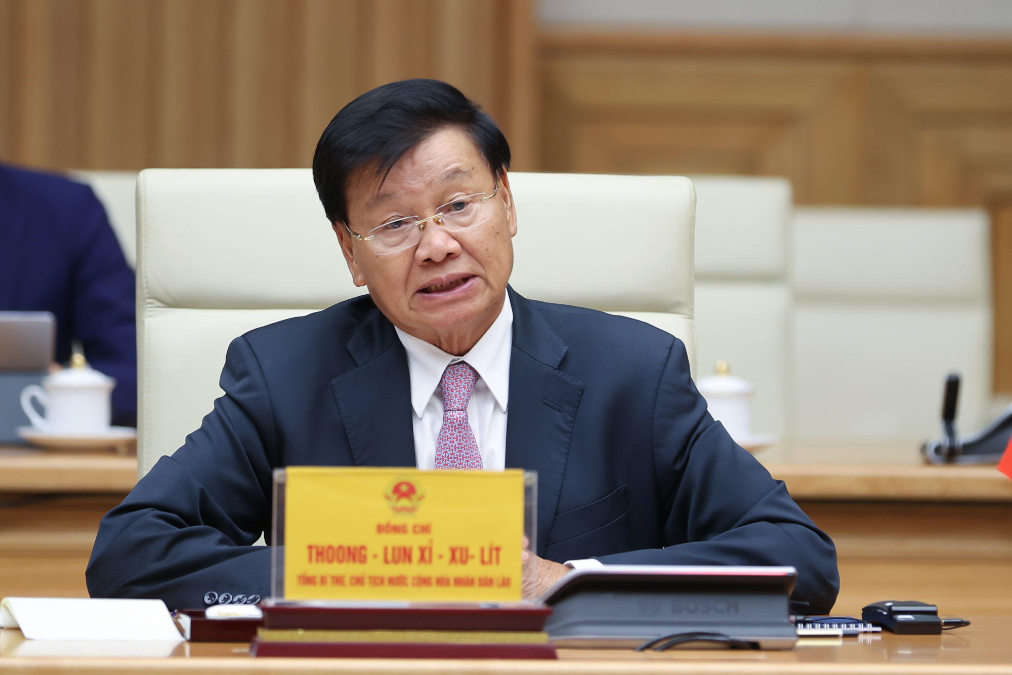 Thủ tướng Phạm Minh Chính hội kiến Tổng Bí thư, Chủ tịch nước Lào- Ảnh 7. Thủ tướng Phạm Minh Chính hội kiến Tổng Bí thư, Chủ tịch nước Lào- Ảnh 7.
