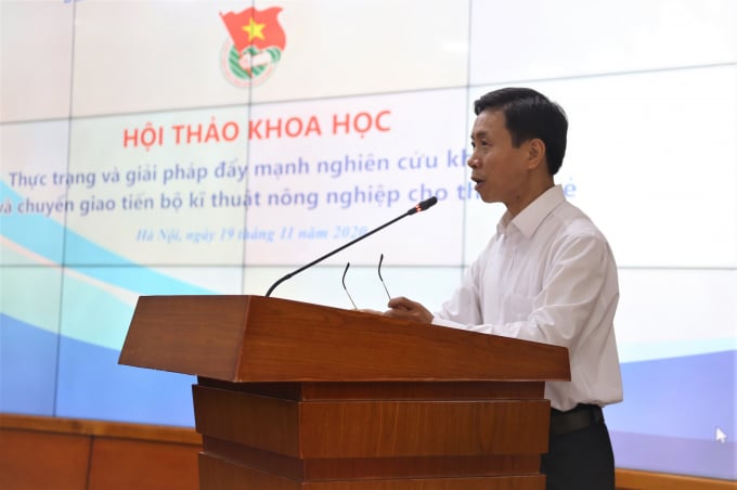 z2185741942128_d8cdd747a9b1097ee8d9cdbff3f2c7b6-113336_395.jpg Phó Bí thư Thường trực Đảng ủy Bộ NN-PTNT Nguyễn Văn Trường phát biểu tại hội thảo. Ảnh: Trung Quân.