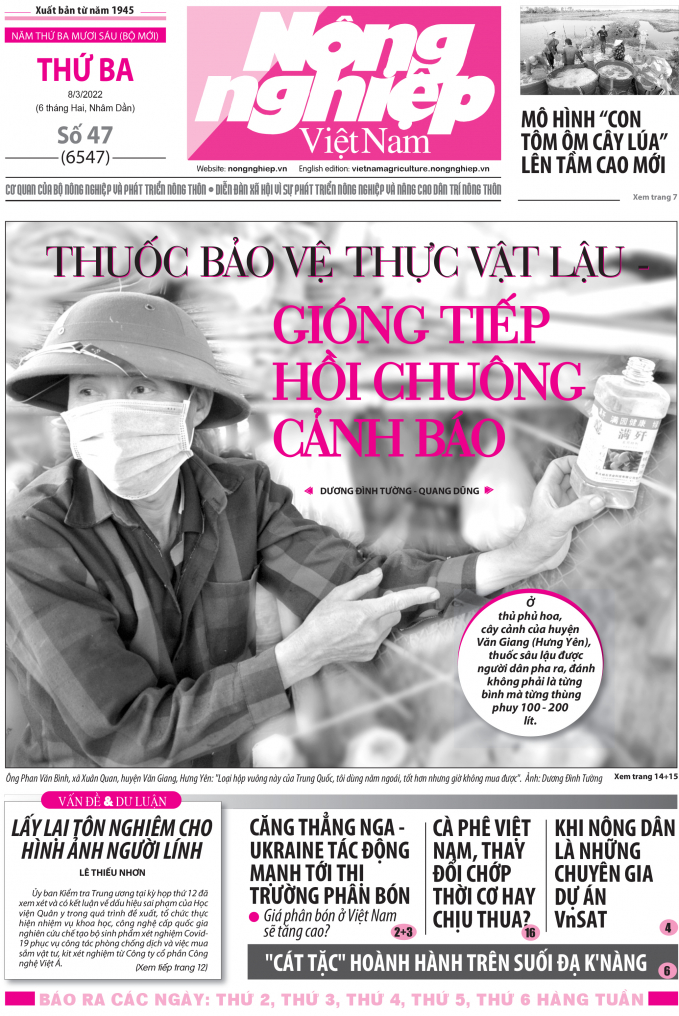 Tổng hợp tin tức báo giấy trên Báo Nông nghiệp Việt Nam số 47 ra ngày 8/3/2022