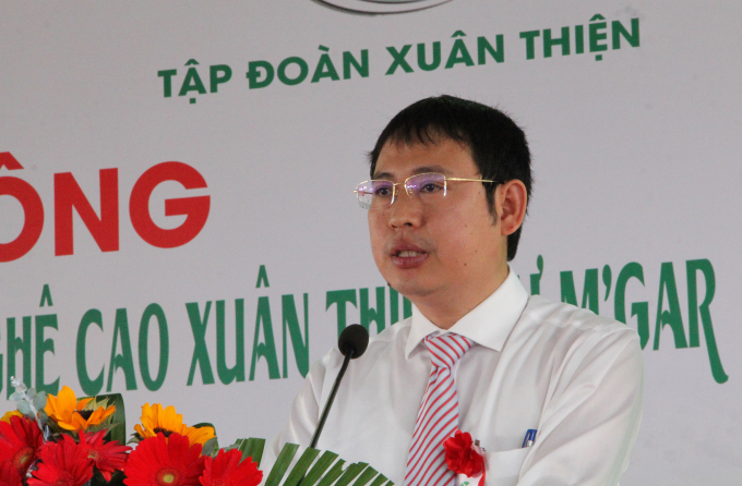 Ông Nguyễn Huy Hoàng, Tổng Giám đốc Tập đoàn Xuân Thiện phát biểu tại lễ khởi công. Ảnh: Quang Yên.