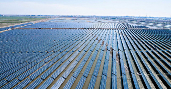 The 70MW fishery PV project. Photo: Trina Solar