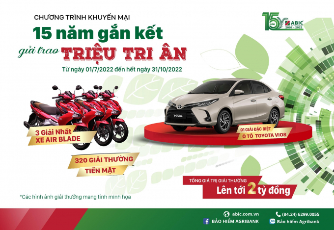z3534475713322_82e8121bd81a230a764d3730a821dd9e-091209_848.jpg Chương trình khuyến mại '15 năm gắn kết-Gửi trao triệu tri ân' có tổng giá trị giải thưởng lên tới 2 tỷ đồng.
