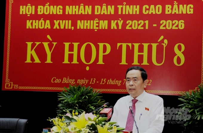 dsc_4579-150833_806.jpg Phó Chủ tịch Thường trực Quốc hội Trần Thanh Mẫn phát biểu chỉ đạo Kỳ họp thứ 8, HĐND tỉnh Cao Bằng khóa XVII. Ảnh: C.H.