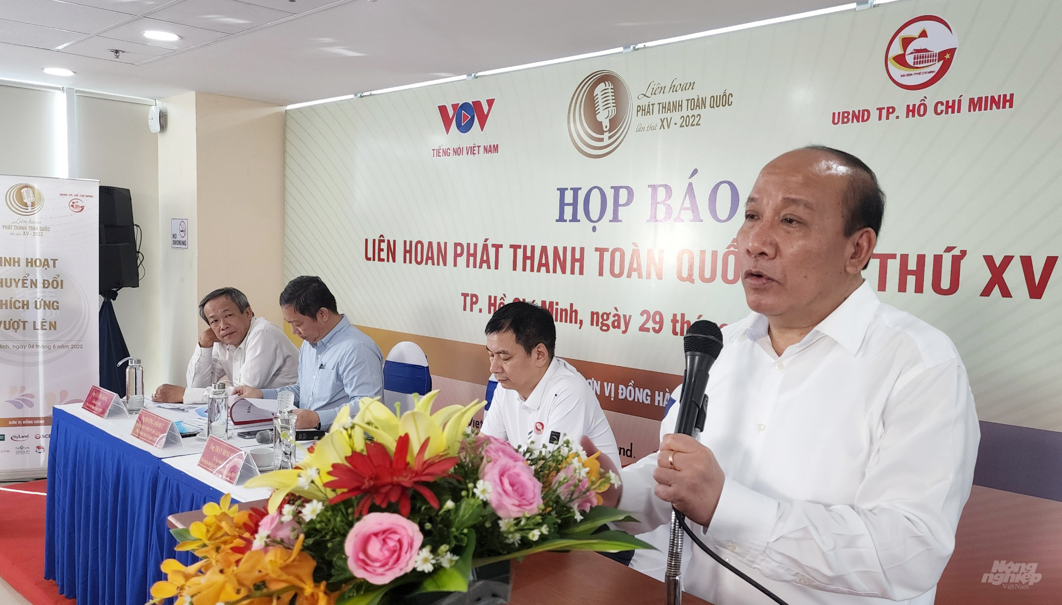 5-190344_360.jpg Ông Trần Minh Hùng, Phó Tổng giám đốc Đài VOV, Trưởng BTC Liên hoan Phát thanh toàn quốc lần thứ XV phát biểu tại chương trình họp báo. Ảnh: Minh Sáng.