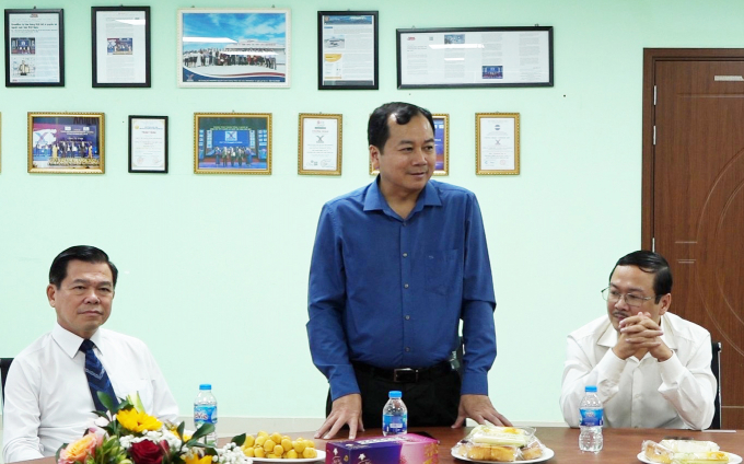 Tran Dinh Luan Director General of Directorate of Fisheries speaks at the Announcement Ceremony of the GrowMax Study Encouragement Fund. Photo: Hong Thuy.
