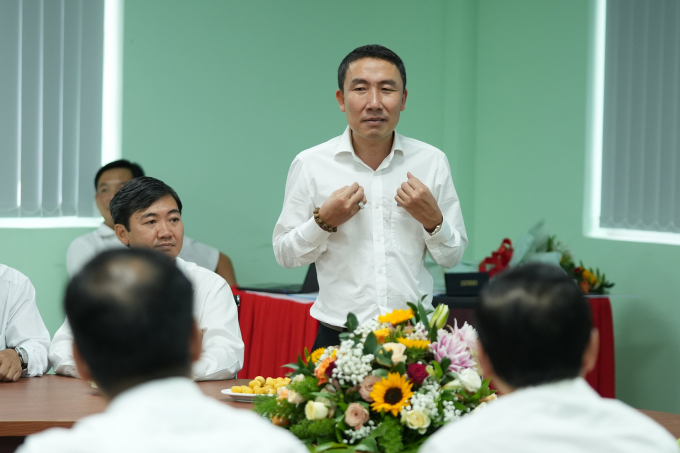 Mr. Mai Van Hoang, General Director of GrowMax Company shared his enthusiasm about the GrowMax Study Encouragement Fund. Photo: Hong Thuy.
