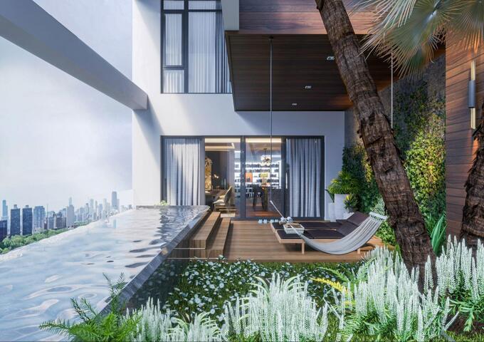 Sky Villa 'cực phẩm' hiện hữu giữa tầng không mang đến giá trị sống thời thượng tại Sunshine Sky City.