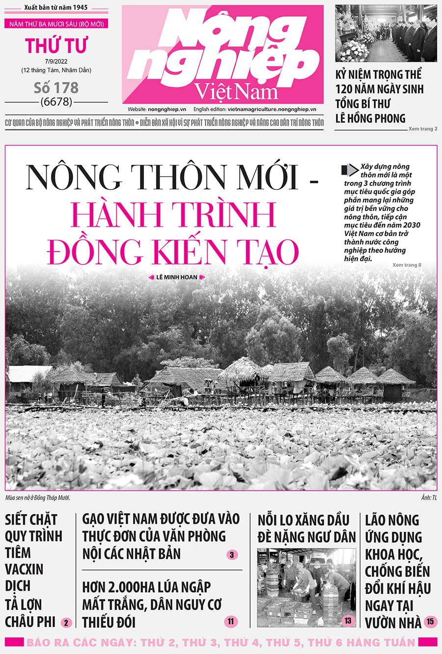 Tin nông nghiệp nổi bật trên số 178 ra ngày 7/9/2022