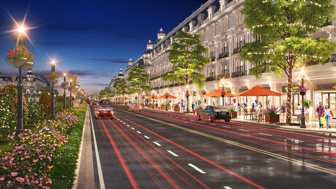 Những dãy shophouse tâm điểm giao thương sầm uất tại KĐT Danko Avenue.