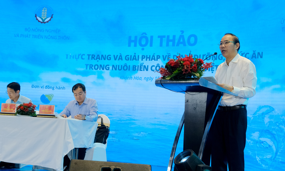 Hội thảo Thực trạng và giải pháp về dinh dưỡng, thức ăn trong nuôi biển được kỳ vọng sẽ tạo cú hích cho ngành công nghiệp nuôi biển phát triển. Ảnh: Bảo Thắng.