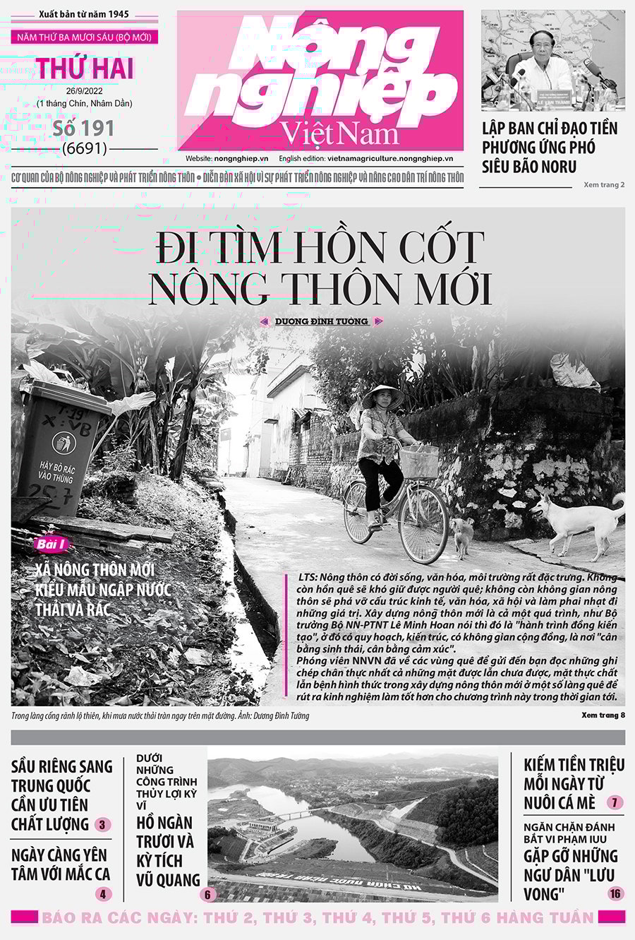 Tin nông nghiệp nổi bật trên số 191, báo Nông nghiệp Việt Nam ngày 26/9/2022