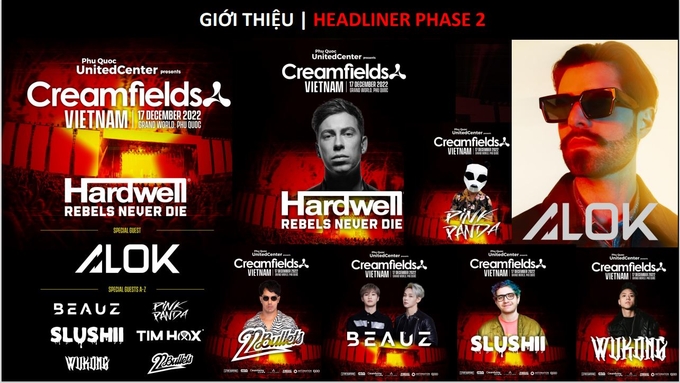 Creamfields Việt Nam công bố các nghệ sĩ quốc tế tham gia biểu diễn vào ngày 17/12 tại Phú Quốc United Center.
