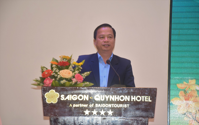 Ông Nguyễn Tuấn Thanh, Phó Chủ tịch Thường trực UBND tỉnh Bình Định, phát biểu tại lễ tổng kết. Ảnh: V.Đ.T.