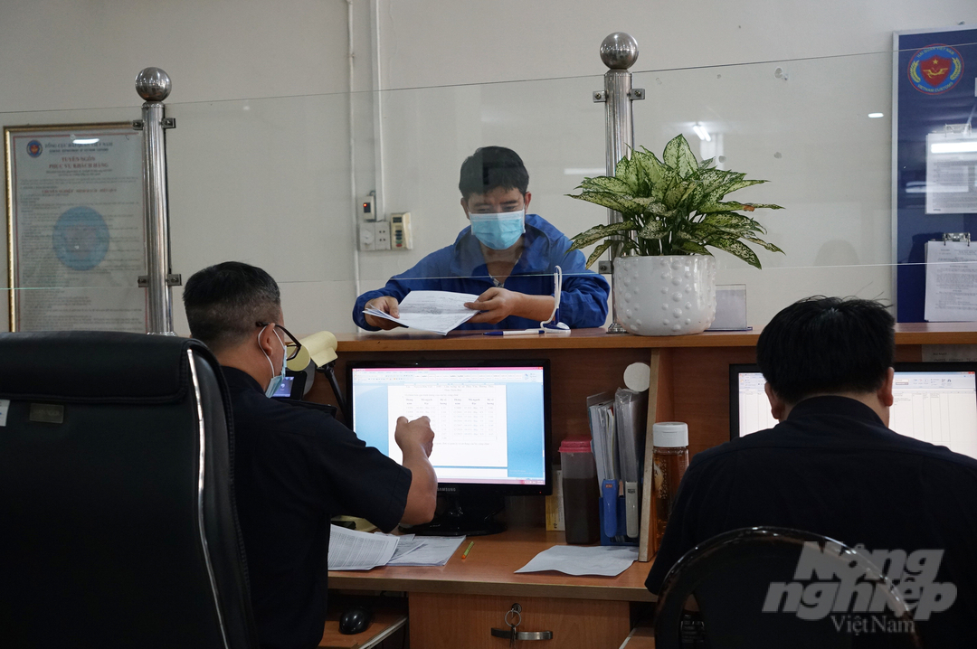 Mỗi ngày, Chi cục Hải quan Cửa khẩu cảng Sài Gòn khu vực IV tiếp nhận từ 30-40 tờ khai hàng nhập khẩu. Ảnh: Nguyễn Thủy.
