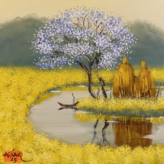 1-dat-dai-que-nha-210708_162.jpg Vẻ đẹp làng quê Việt. Tranh của Hoàng A Sáng.