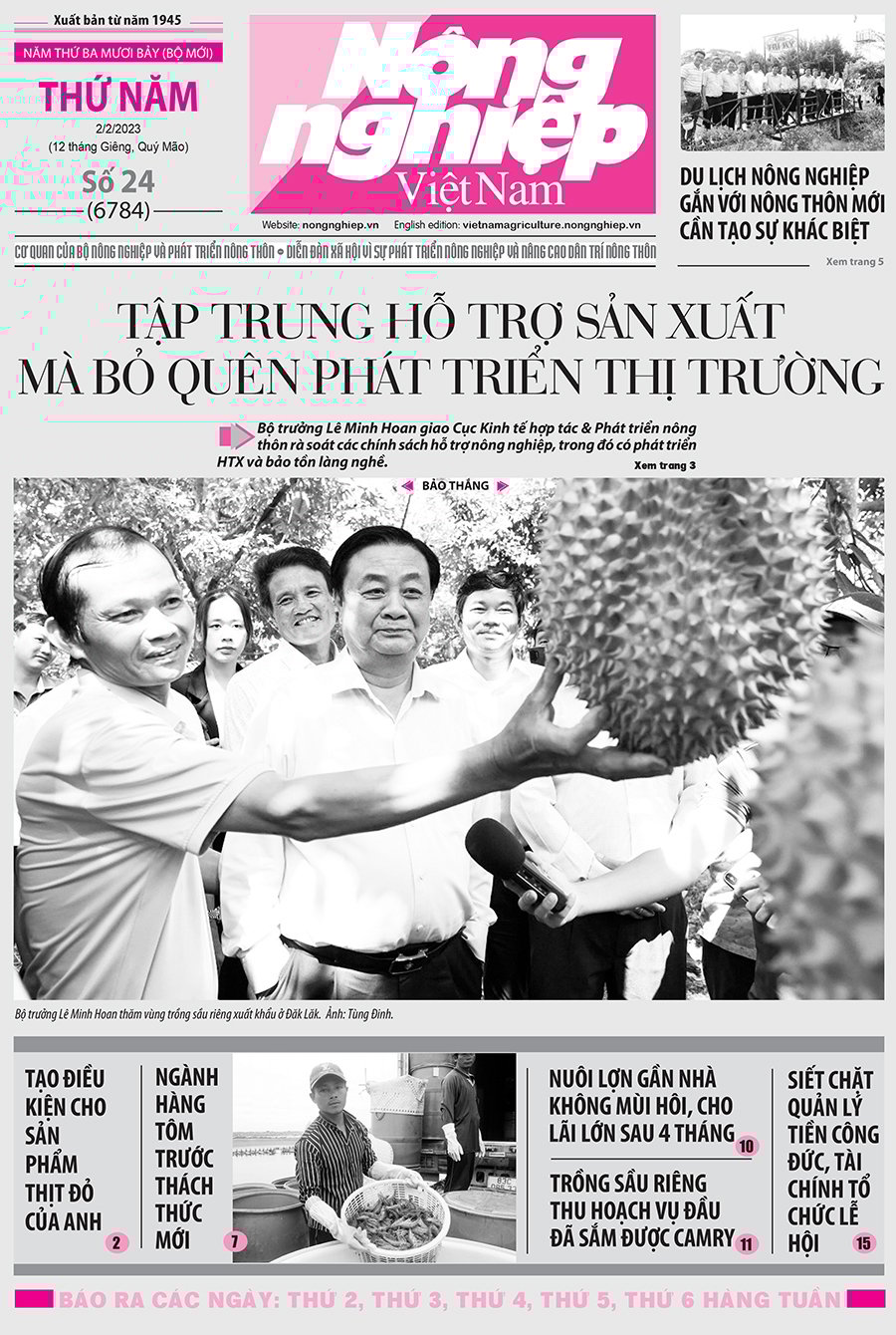 Tin nông nghiệp nổi bật trên số 24, báo Nông nghiệp Việt Nam ngày 2/2/2023
