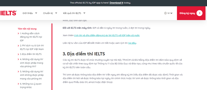 idp-viet-nam-to-chuc-thi-ielts-tai-trung-tam-tiec-cuoi-074829_972.jpeg Địa điểm thi IELTS trên website IDP Việt Nam cập nhật ngày 10/2/2023.