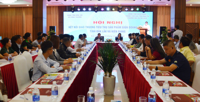 h1-094538_28.jpg Sở Công thương Đắk Lắk tổ chức Hội nghị Kết nối giao thương tiêu thụ sản phẩm giữa doanh nghiệp tỉnh Đắk Lắk và Kiên Giang năm 2022. Ảnh: Quang Yên.