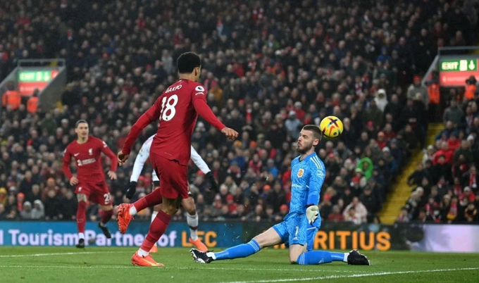 gak-011703_692.jpg Cody Gakpo ghi bàn thắng thứ 2 cho Liverpool. Ảnh: Dailymail.