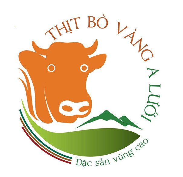 bo-aluoi1-171533_758.jpg Biểu trưng nhận diện thương hiệu 'Thịt Bò vàng A Lưới'. Ảnh: Võ Dũng.