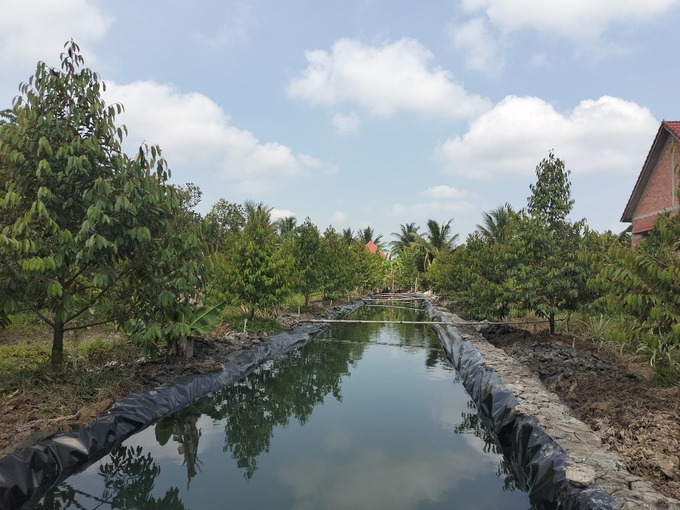 Độ mặn trên sông Cửu Long giảm, người dân trữ nước ngọt tưới cây vào mùa khô, phòng chống xâm nhập mặn. Ảnh: Minh Đảm.