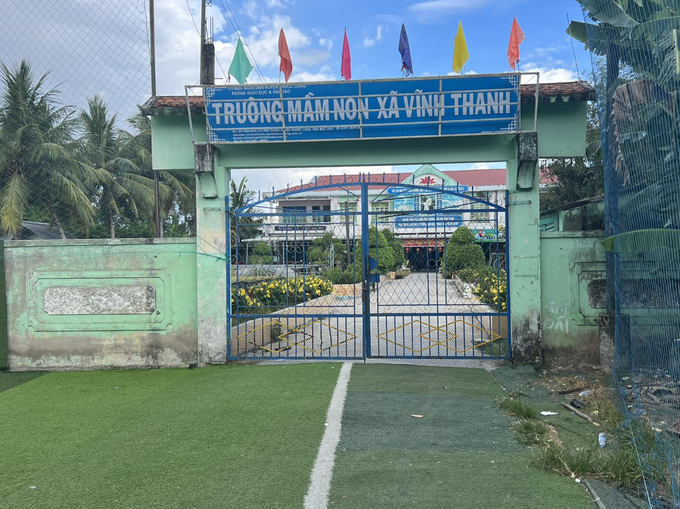 z4243331088326_1f3de425c13b210b1af7a50d9ea1e1db-192921_123.jpg Trường Mầm Non Vĩnh Thanh nơi cô Loan công tác trước đó. Ảnh: Trọng Linh.