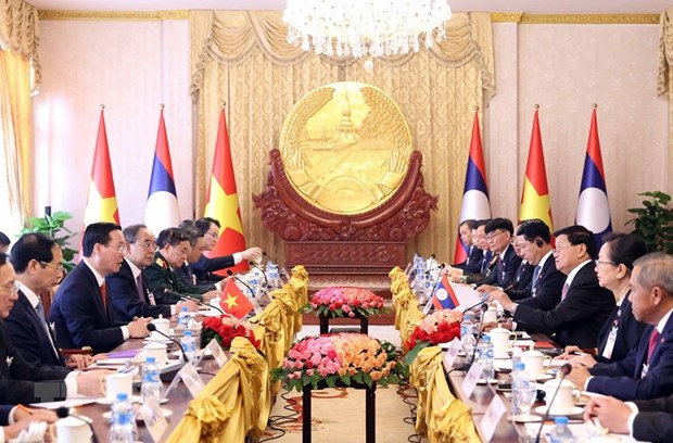 1004chutichnuoc2-134919_957.jpg Quang cảnh buổi hội đàm. Ảnh: Thống Nhất/TTXVN.