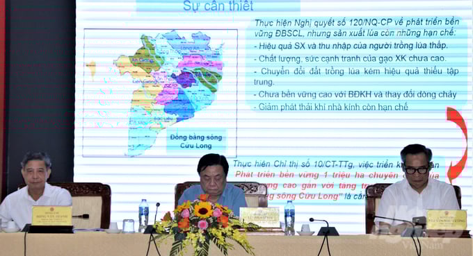 Delegates at the workshop on 'Sustainable development project of 1 million hectares of high-quality specialized rice in association with green growth'. Photo: Trung Chanh.
