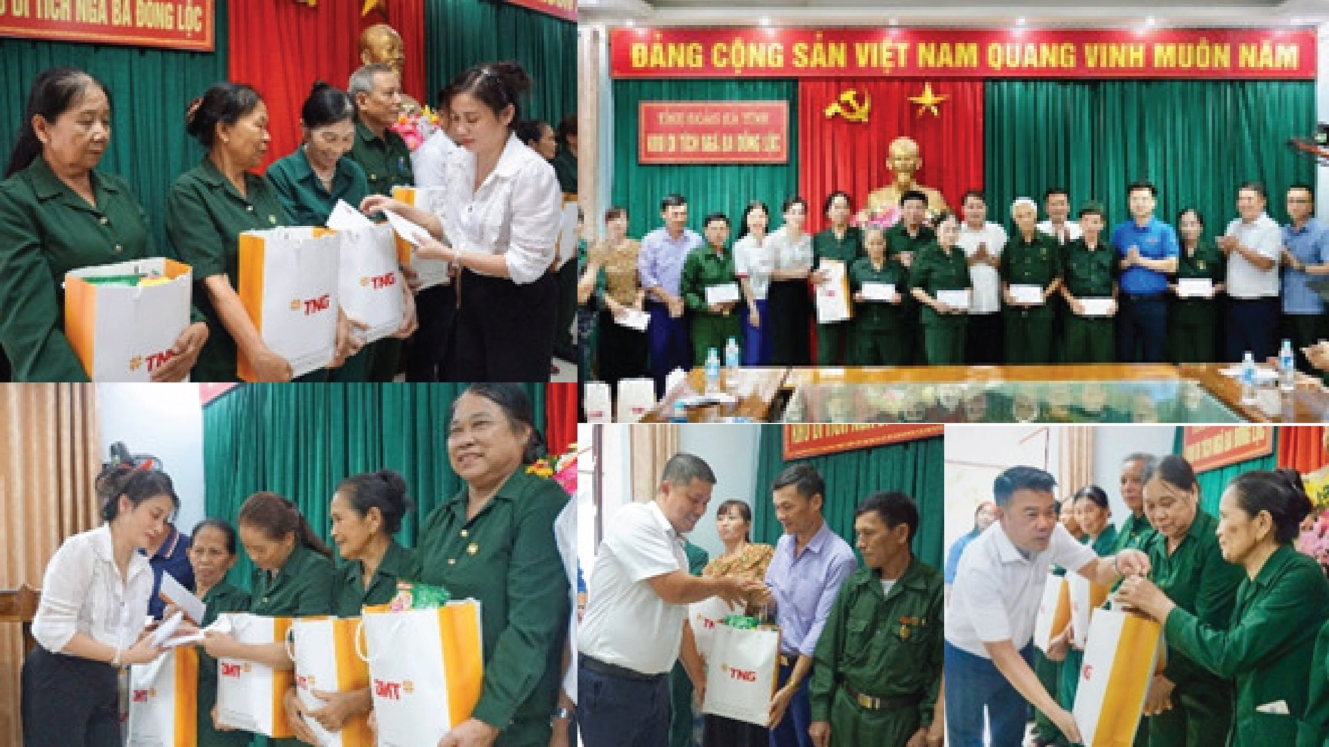 Đoàn thăm hỏi, tặng quà động viên các cựu TNXP đặc biệt khó khăn tại tỉnh Hà Tĩnh. Ảnh: TNG