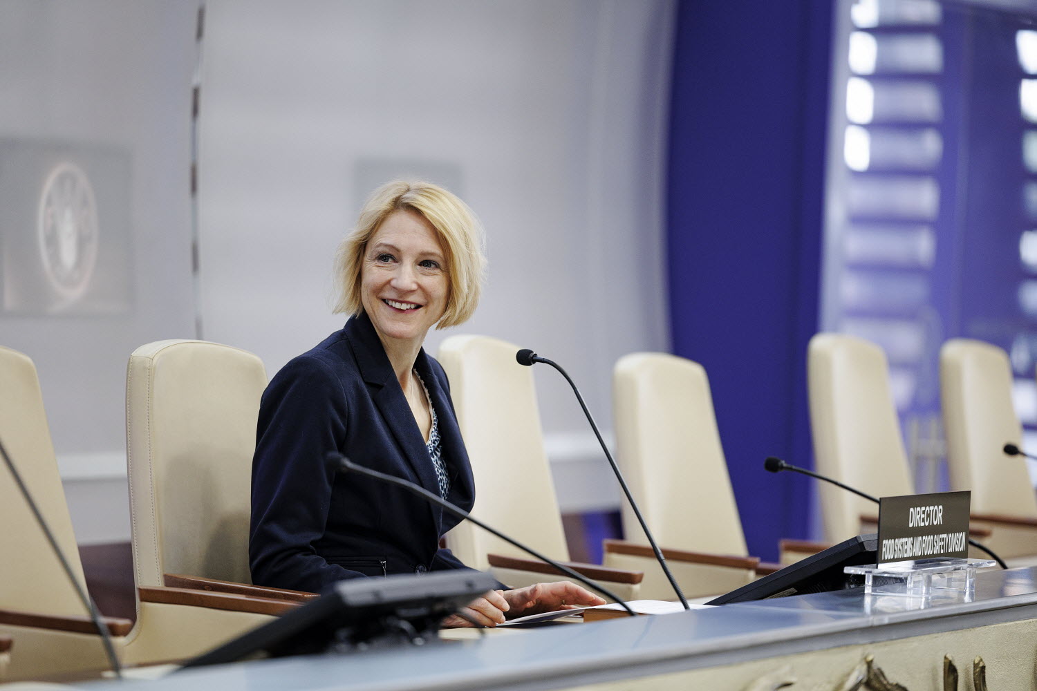 Corinna Hawkes, Director of Food Systems and Food Safety Division during a workshop at FAO headquarters.