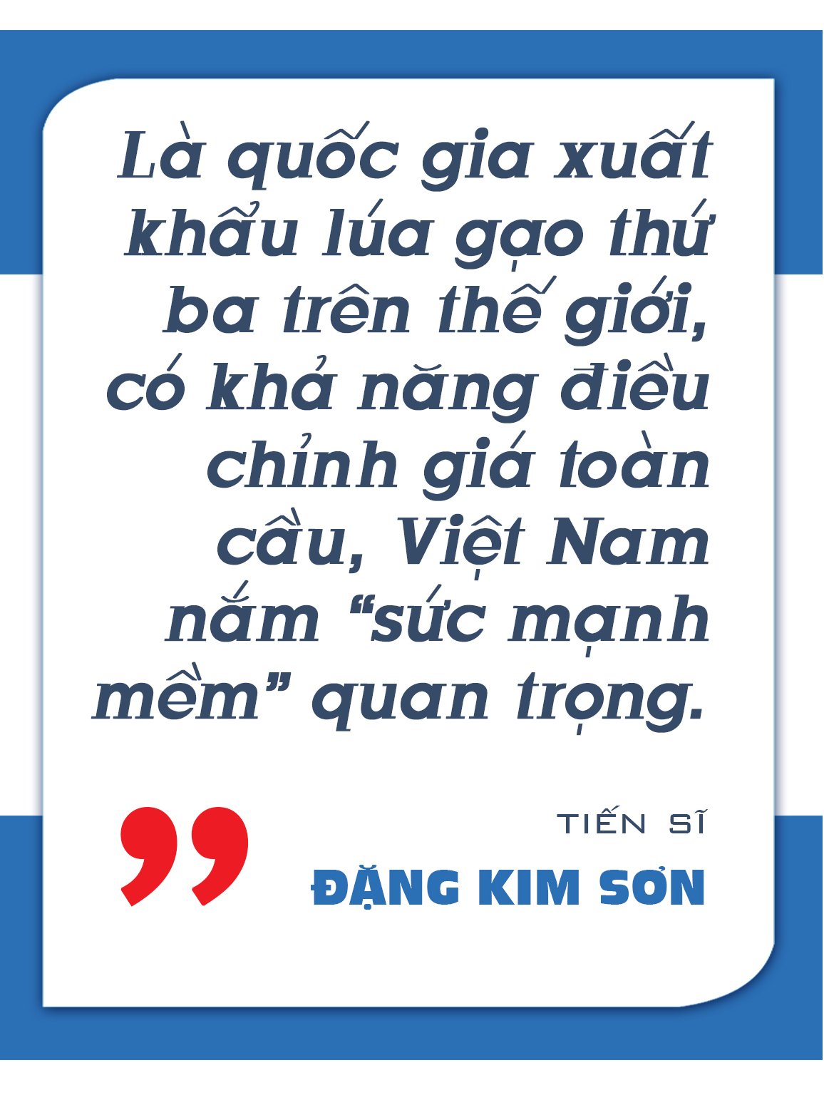 Tiến sĩ đặng kim sơn và lúa gạo việt Nam