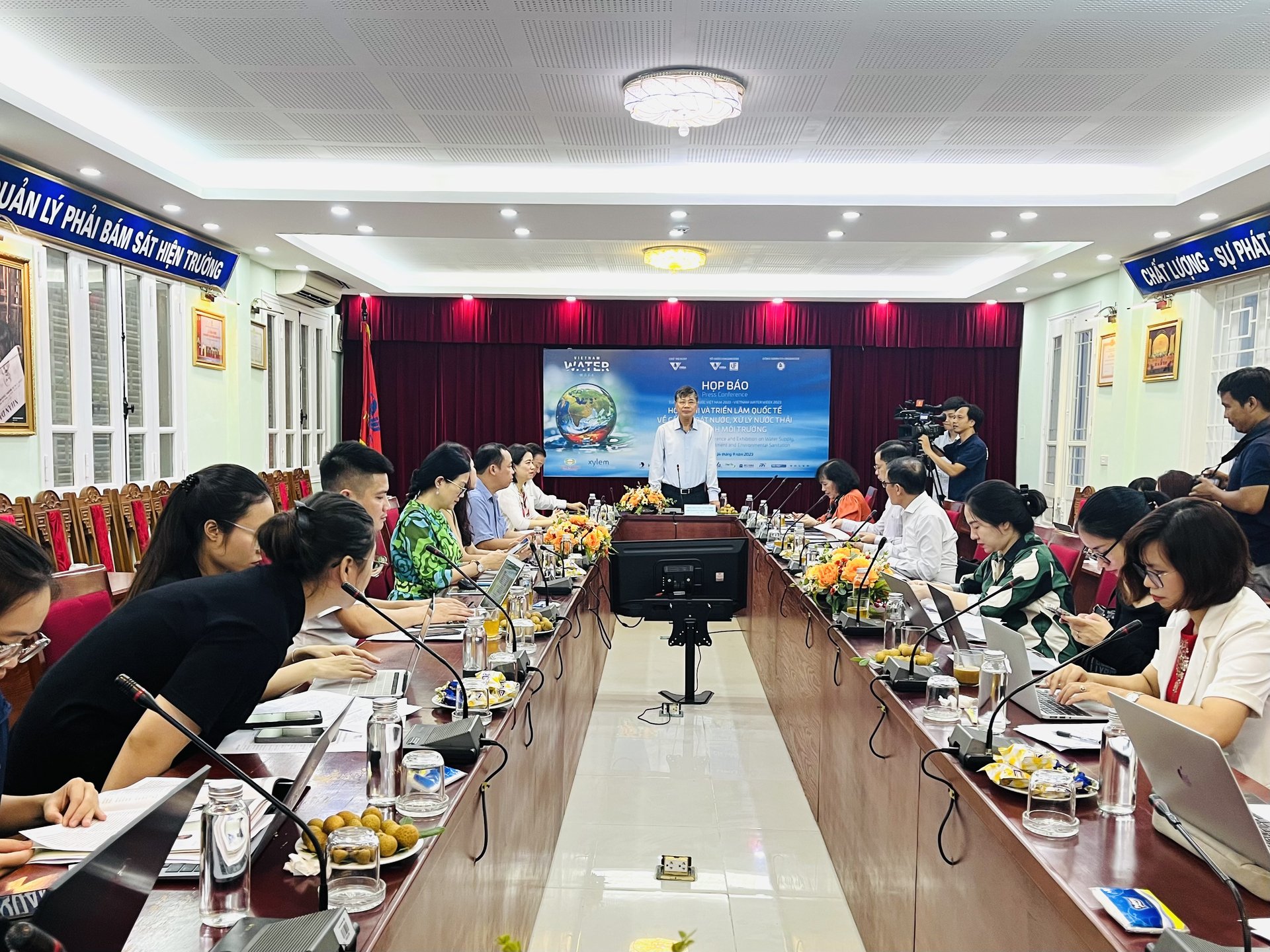 Press conference to introduce Vietnam Water Week 2023 with the theme 'Water for quality of life and sustainable development'. Photo: Hong Tham.