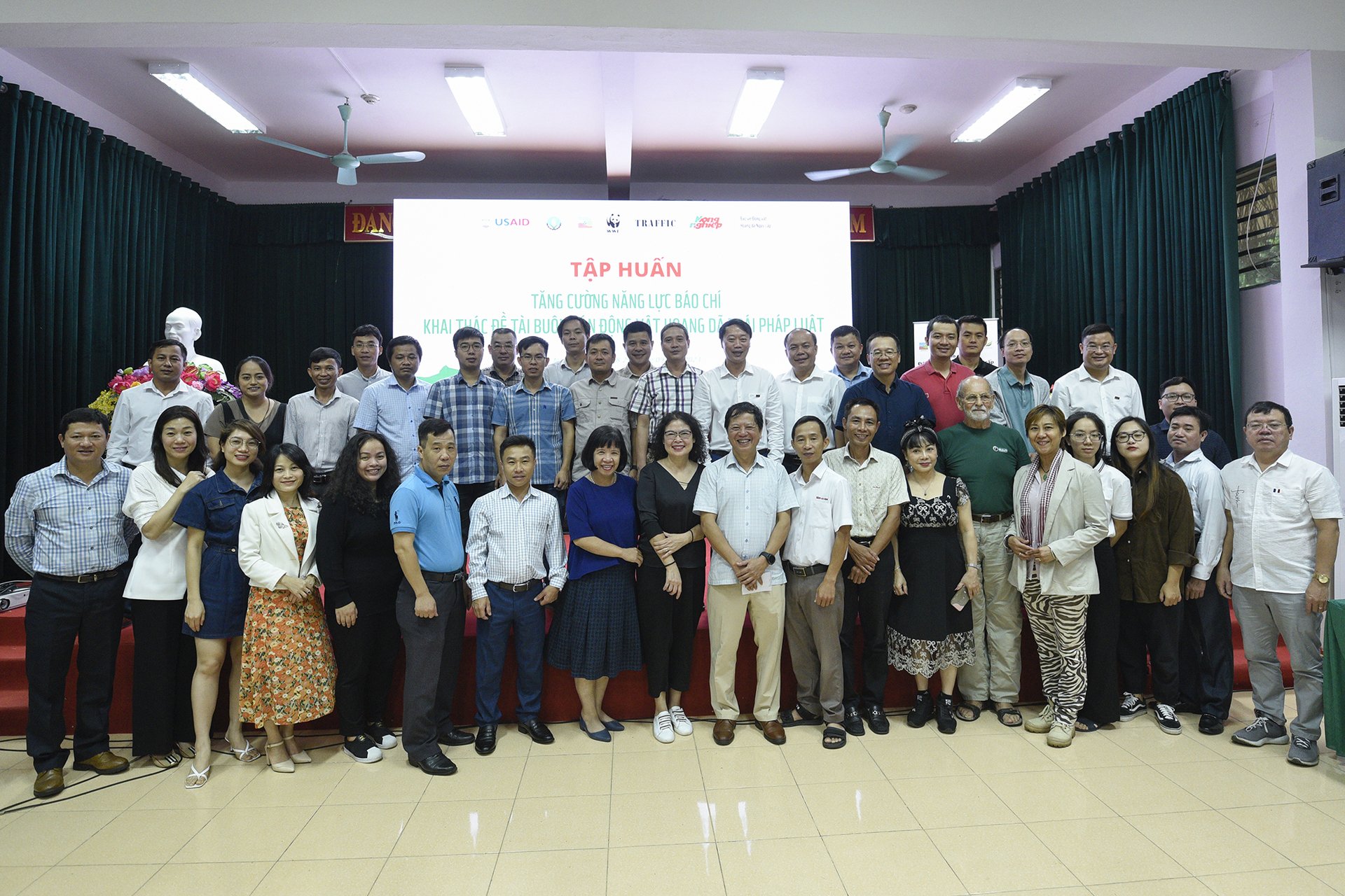 The training workshop titled 'Enhancing media capacity in exploring illegal wildlife trafficking' was held at Cuc Phuong National Park. Photo: Tung Dinh.