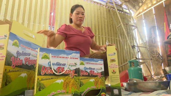 Sản phẩm gạo hữu cơ Yên Phong. Ảnh: Ngọc Tú. 