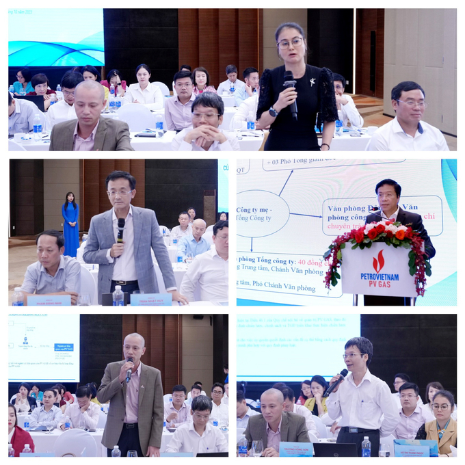 Đại diện Ban lãnh đạo PV GAS chia sẻ các định hướng, nội dung phối hợp trong thực tế công tác quản lý.