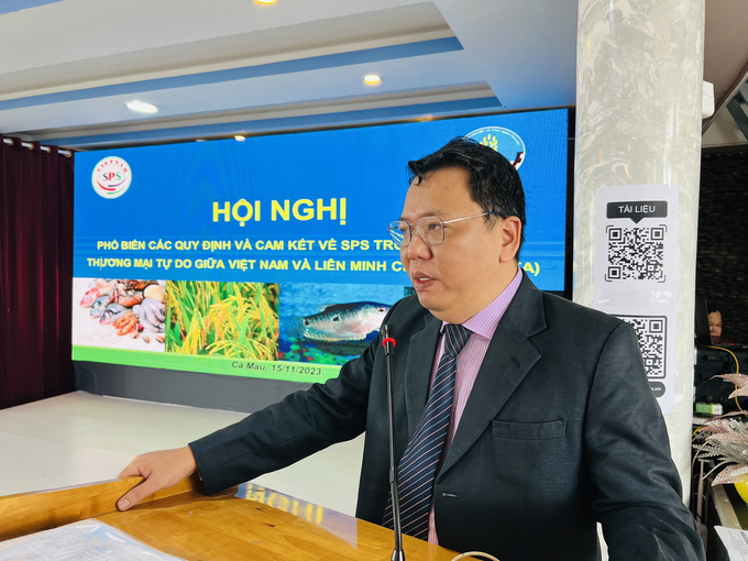 Dr. Ngo Xuan Nam - Deputy Director of SPS Vietnam Office shared at the Conference. Photo: Trong Linh.