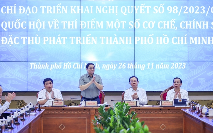 thu-tuong-112643_219.jpg Thủ tướng Phạm Minh Chính chủ trì Hội nghị đầu tiên Ban chỉ đạo triển khai Nghị quyết 98. Ảnh: VGP.