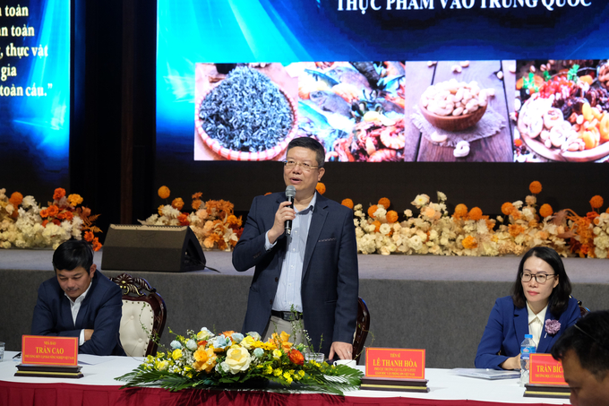 Ông Lê Thanh Hòa, Phó Cục trưởng Cục Chất lượng, Chế biến và Phát triển thị trường, Giám đốc Văn phòng SPS Việt Nam, phát biểu tại hội nghị. 