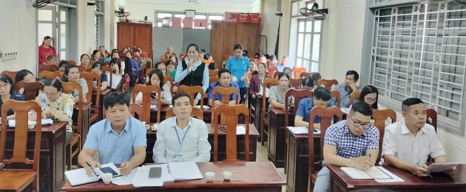 Hội nghị về sản xuất lúa hữu cơ ở Yên Phong. Ảnh: Tư liệu.