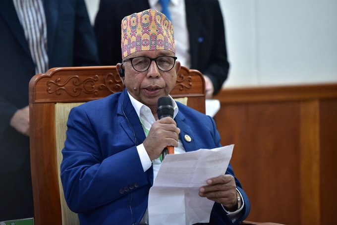Ông Bedu Ram Bhusal, Bộ trưởng Bộ Nông nghiệp và phát triển chăn nuôi Nepal. Ảnh: Tùng Đinh.