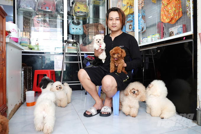 anh-1-135325_162-135326.jpg Anh Hiếu sở hữu đàn chó Poodle 160 con trị giá trên 2 tỷ đồng. Ảnh: Lê Hoàng Vũ.