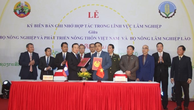 1-131750_586.jpg Bên bản ghi nhớ hợp tác trong lĩnh vực lâm nghiệp giữa Việt Nam và Lào có thời hạn trong vòng 5 năm. Ảnh: L.K.
