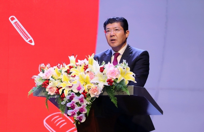3-104810_376.jpg Ông Tsutomu Nara – Tổng Giám đốc Công ty Ajinomoto Việt Nam phát biểu tại buổi lễ.