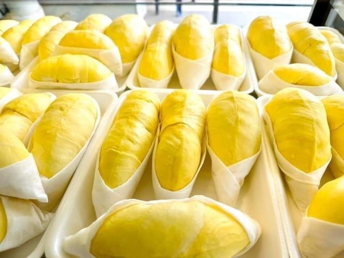 Sầu riêng đông lạnh của Công ty Sarita. Ảnh: Sarita.