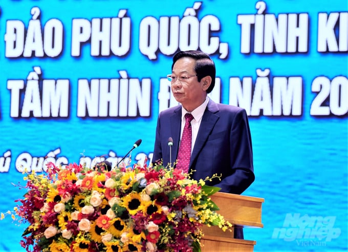 Ông Đỗ Thanh Bình, Bí thư Tỉnh ủy Kiên Giang khẳng định, đến nay 4 mục tiêu chính về phát triển tổng thể đảo Phú Quốc theo đề án đều đạt và vượt, với nhiều kết quả nổi bật. Ảnh: Trung Chánh.