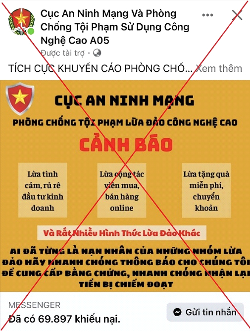 Nhiều nạn nhân lại tiếp tục bị lừa bởi các đối tượng mạo danh là cán bộ an ninh mạng hỗ trợ việc thực hiện thu hồi tiền bị lừa đảo. Ảnh: Công an TP. Hà Nội.