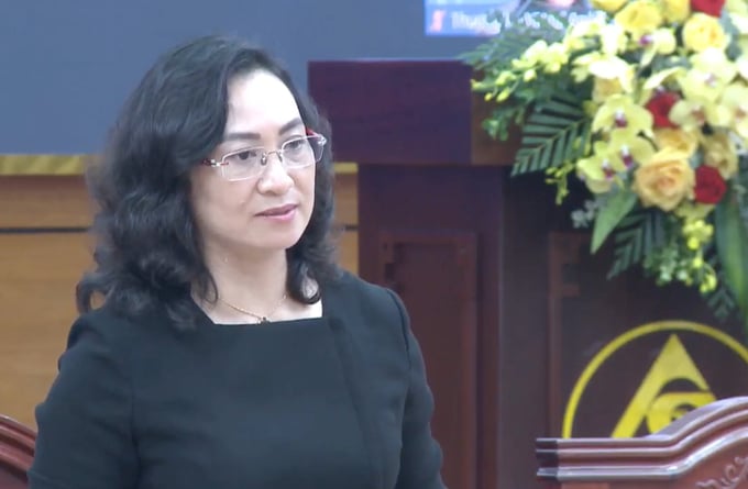 Bà Phan Thị Thắng, Thứ trưởng Bộ Công thương cho biết,lĩnh vực nông lâm thủy sản là thế mạnh của vùng Trung du, miền núi phía Bắc. Ảnh: Hồng Thắm.