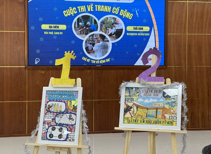 ve-tranh-3-095420_61.jpg Một số tác phẩm đạt giải cao tại Cuộc thi vẽ tranh cổ động 'Phòng, chống bệnh dại dưới góc nhìn của học sinh'. Ảnh: Sơn Trang.