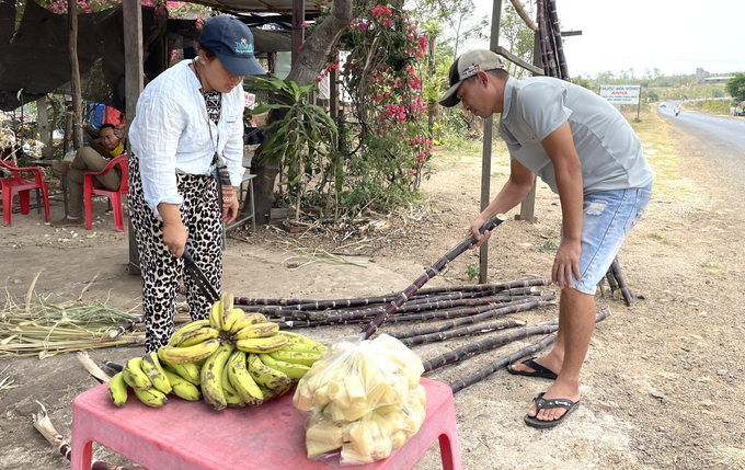 z5458809548262_67aa3c7b478bb0c2c50a6c9158dd4bd0-080529_746.jpg Mía trở thành đặc sản bên Quốc lộ 25. Ảnh: Tuấn Anh.