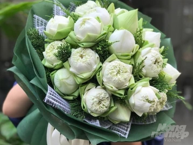 The white Quan am lotus variety.